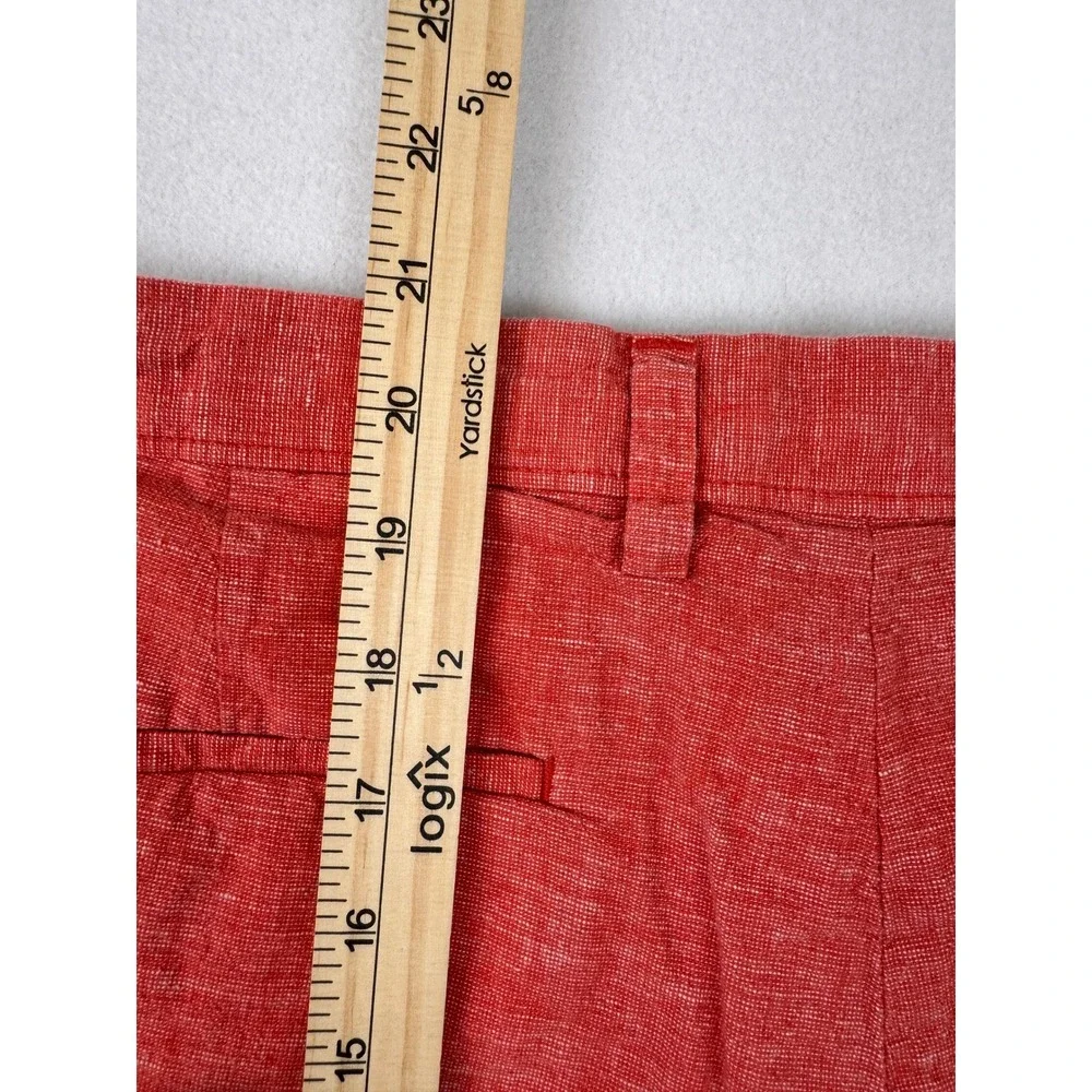 Banana Republic Men's Linen Blend Coral Orange Chino Shorts Size 35